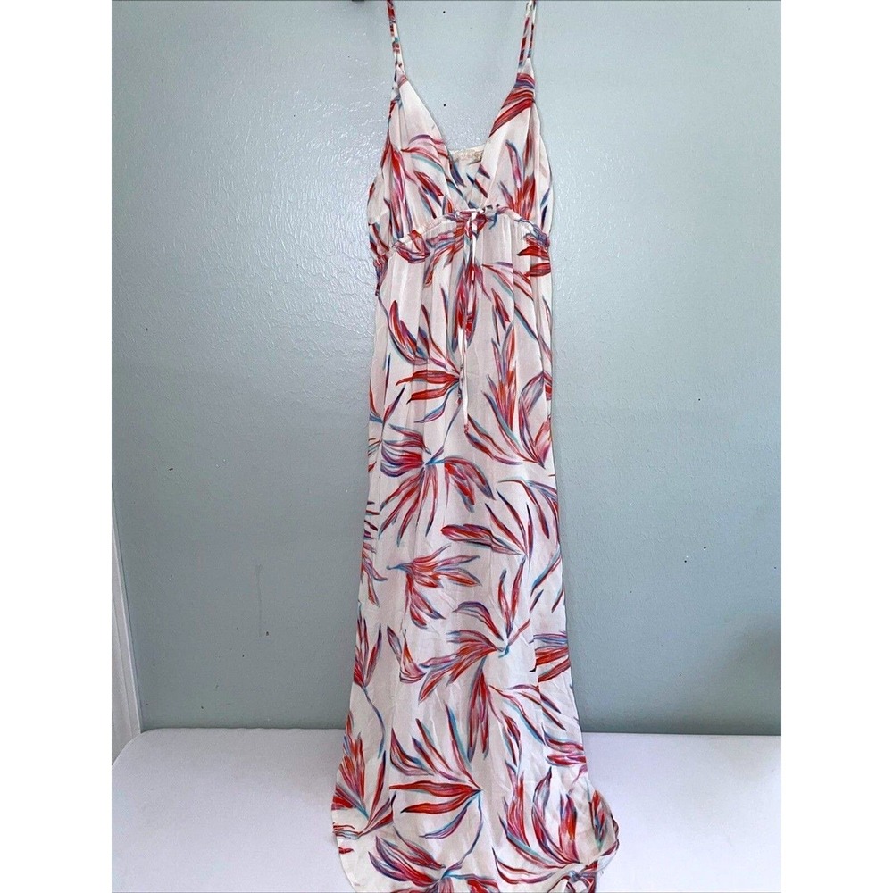 Naked Princess Empire Waist Strappy Slip Dress White Colorful Midi‎ Sz M
